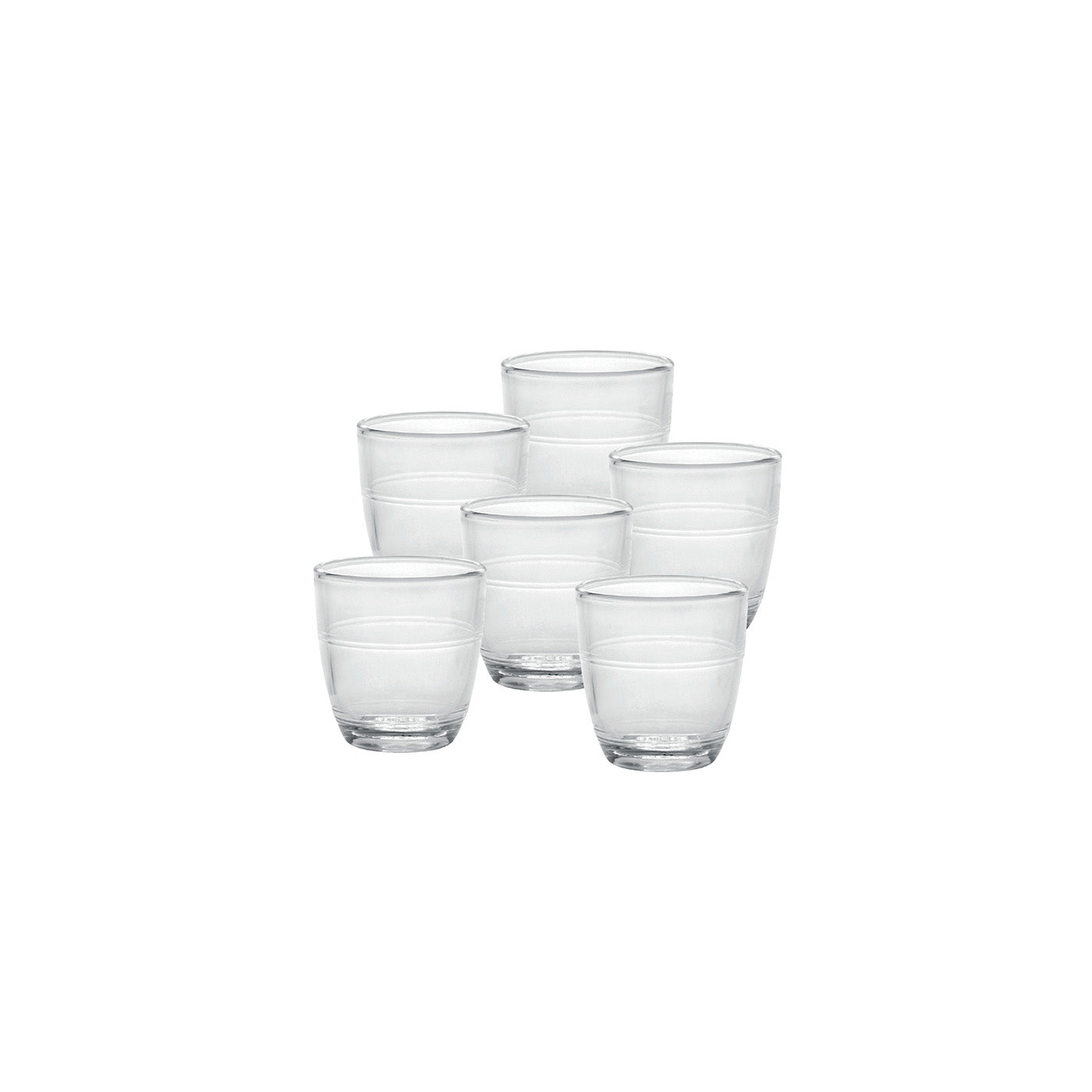 Duralex Gigogne Glass Tumbler, Set of 6, Clear, 3.25 ounce