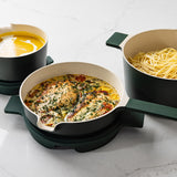 Alva Neat 5-Piece Ceramic Nonstick Stackable Cookware Set, Induction & Oven Safe, Green