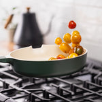Alva Neat 5-Piece Ceramic Nonstick Stackable Cookware Set, Induction & Oven Safe, Green