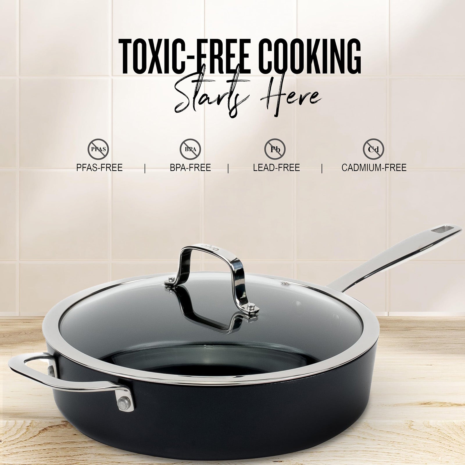 Alva Mastero 4-Quart Nonstick Saute Pan with Lid, 11-Inch