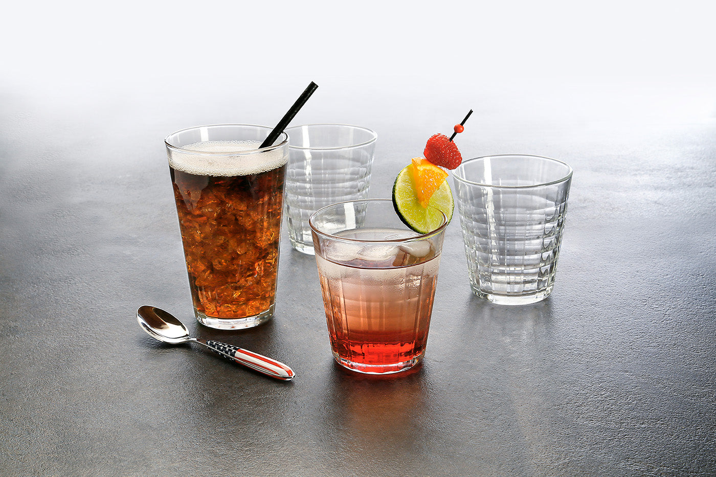 Duralex Prisme Clear Tumbler, Made in France, Set of 6, 7.75 ounce