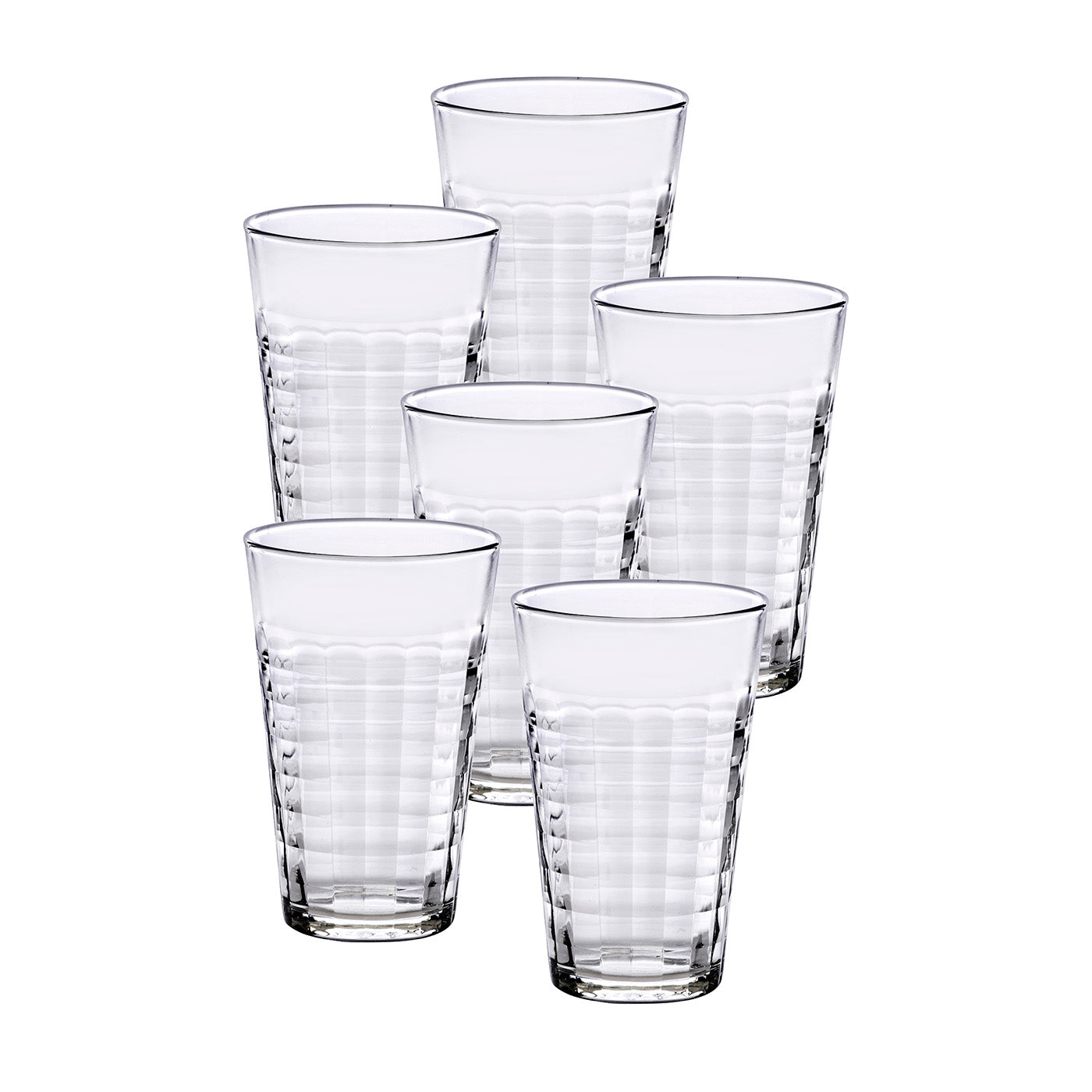 Duralex Prisme Clear Tumbler, Made in France, Set of 6, 11.625 ounce