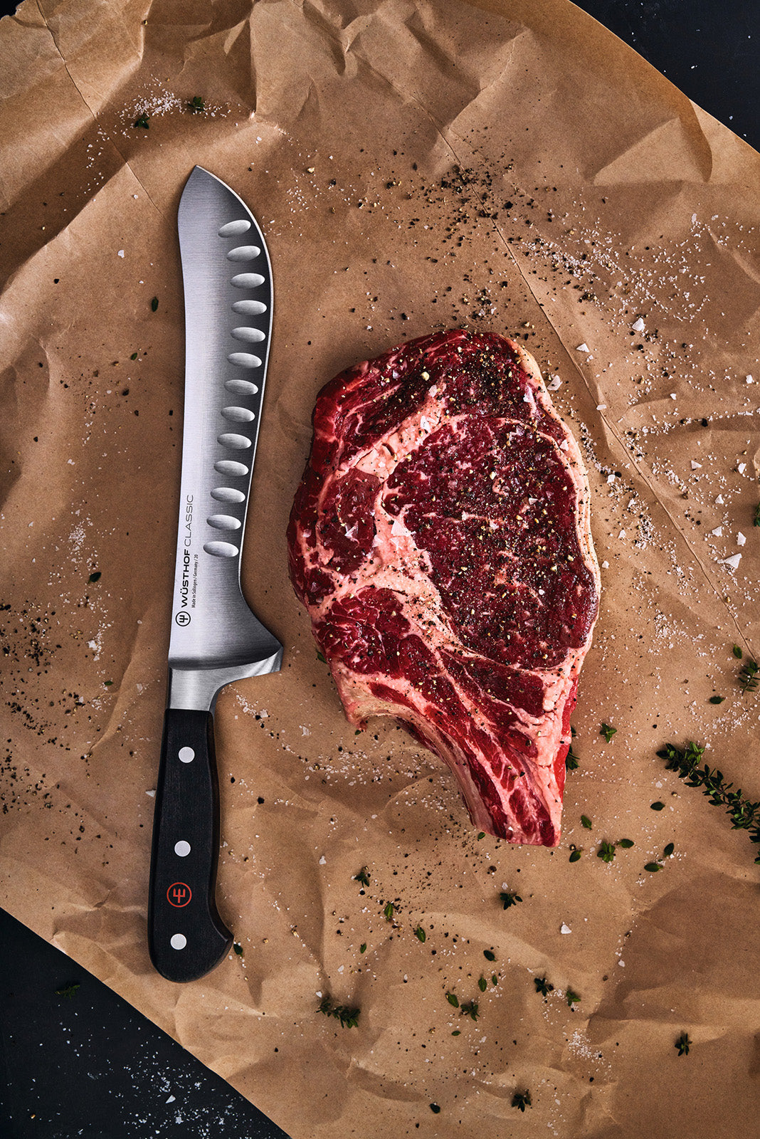 Wusthof Classic 8" Artisan Butcher Knife, Hollow Edge