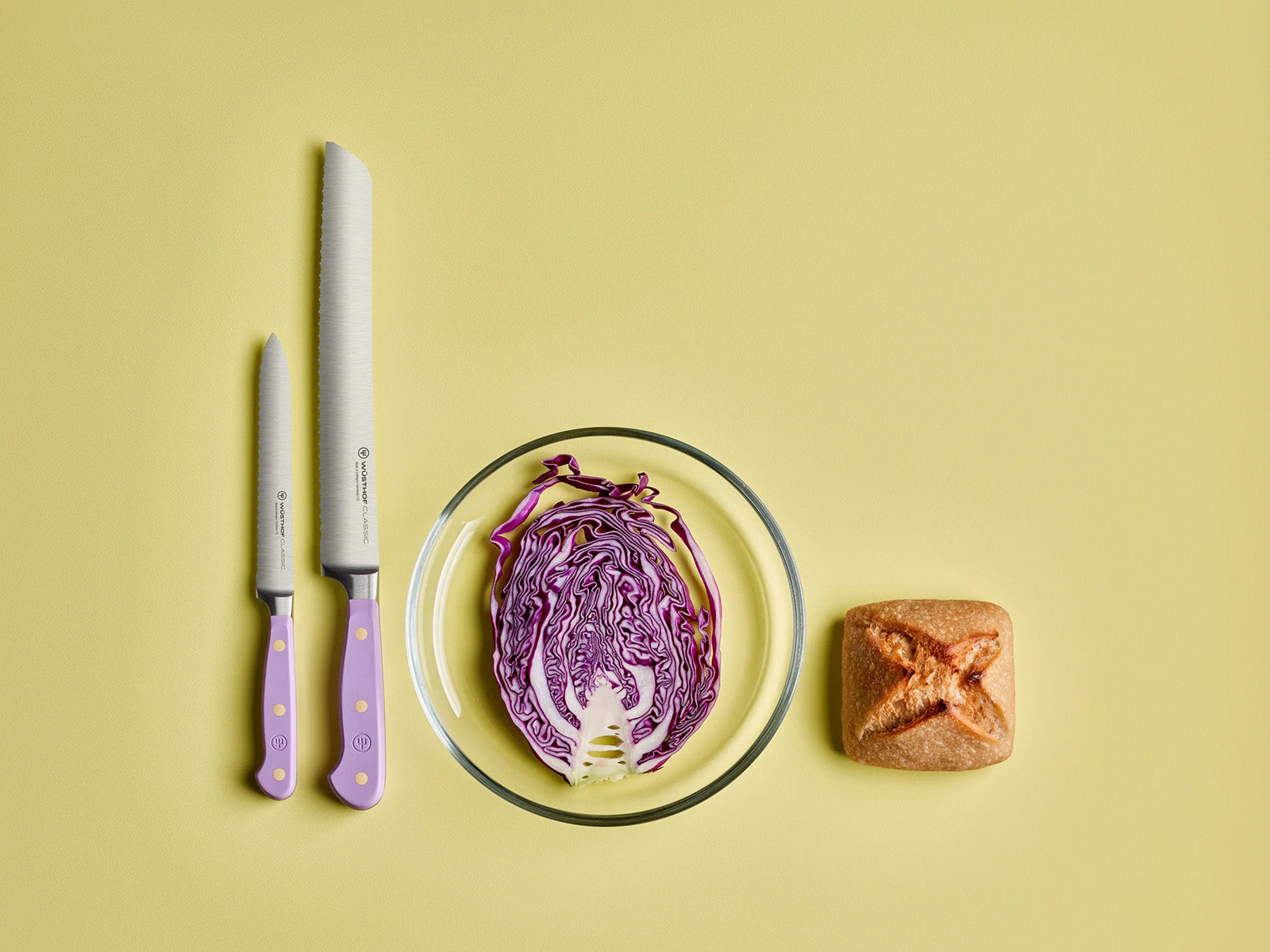 Wusthof Classic 9-Inch Double Serrated Bread Knife, Purple Yam