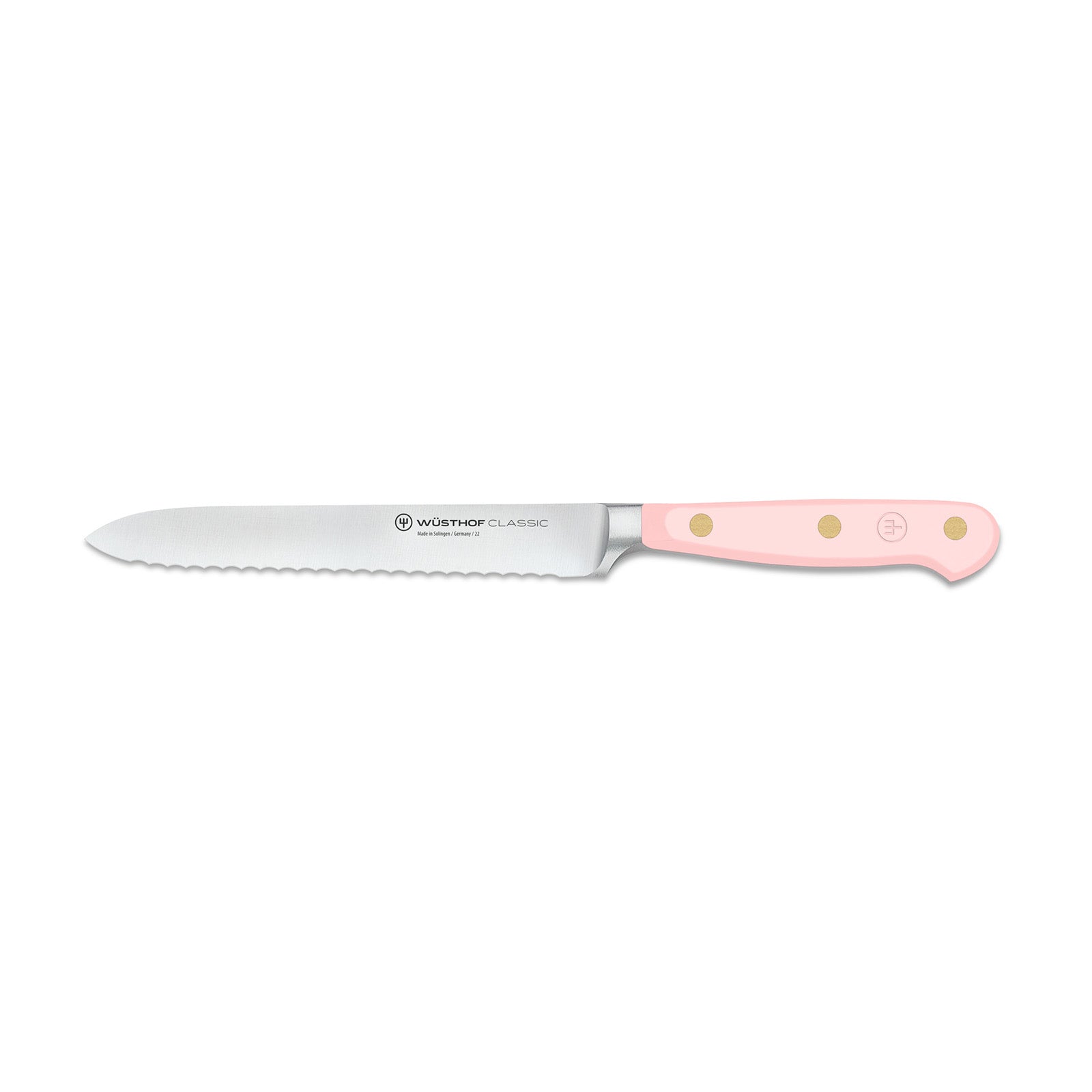 Wusthof Classic 5-Inch Serrated Utility Knife, Pink Sea Salt