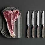 Wusthof Classic 4 Piece Steak Knife Set, Velvet Oyster