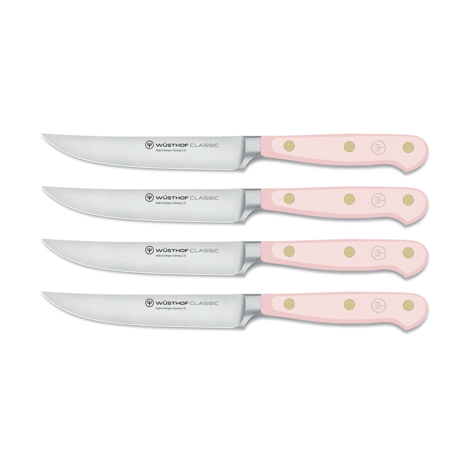 Wusthof Classic 4 Piece Steak Knife Set, Pink Sea Salt