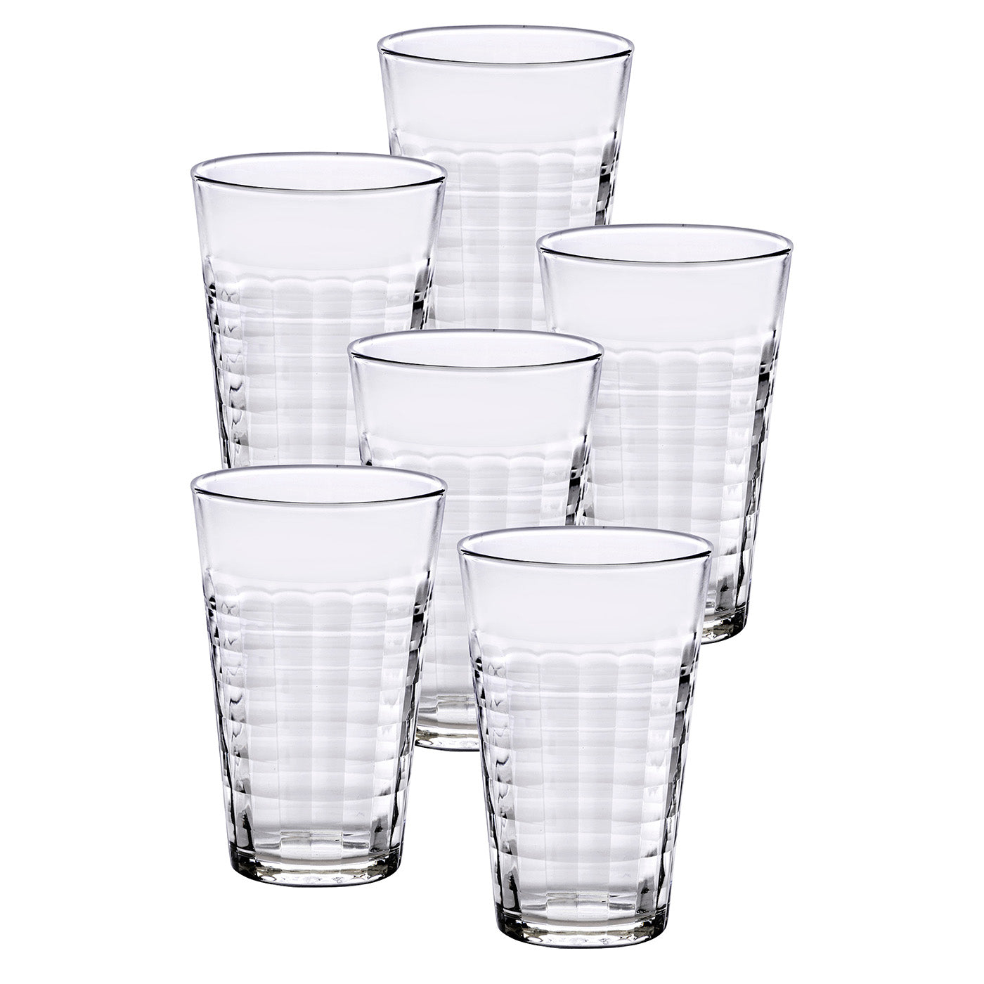 Duralex Prisme Clear Tumbler, Made in France, Set of 6, 17.625 ounce