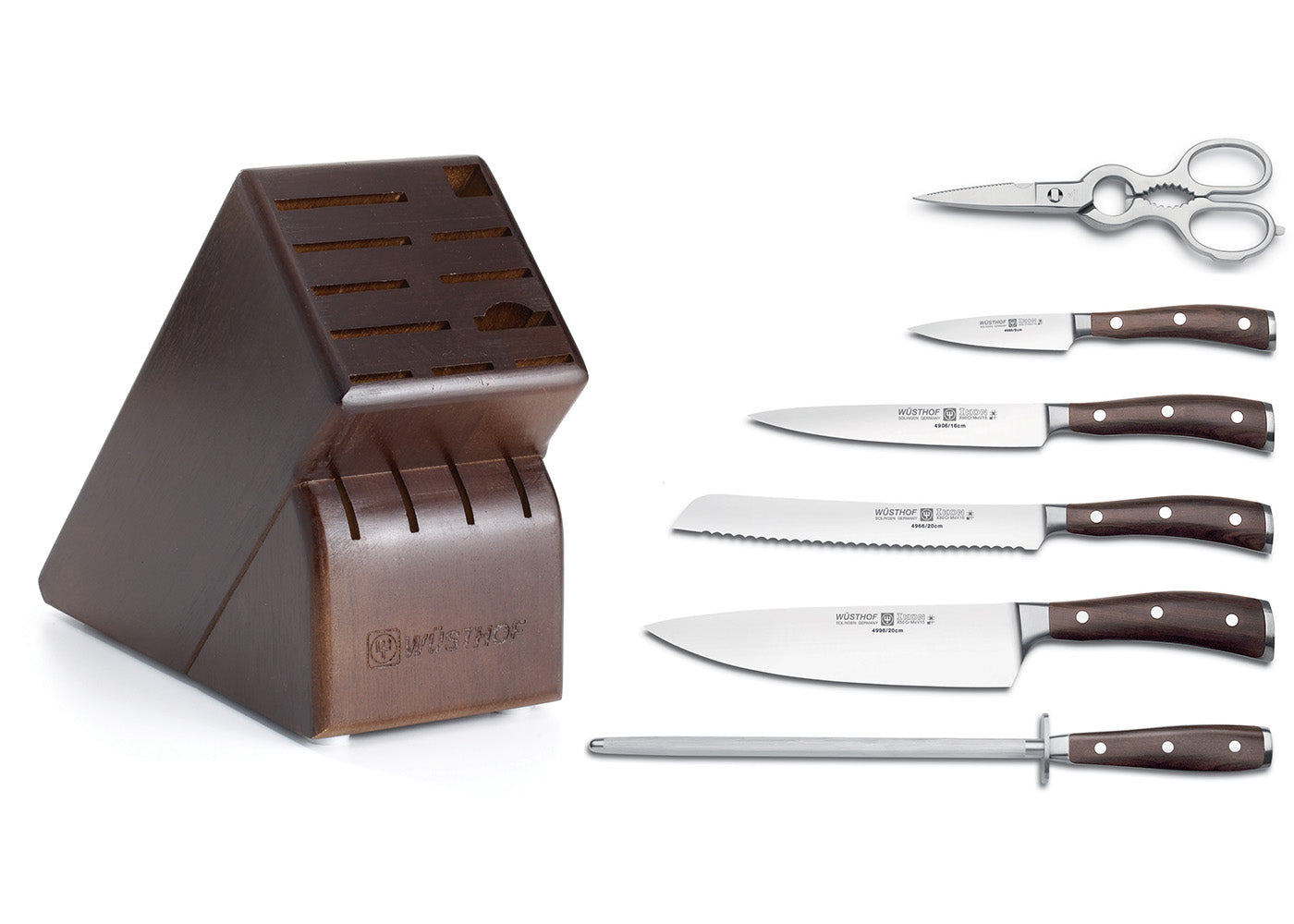Wusthof Ikon Blackwood Seven Piece Knife Block Set