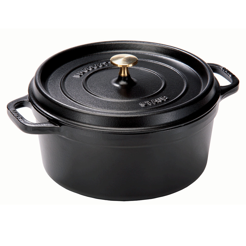 Staub 4-qt Round Cocotte, Matte Black