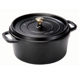 Staub 5.5-qt Round Cocotte, Matte Black