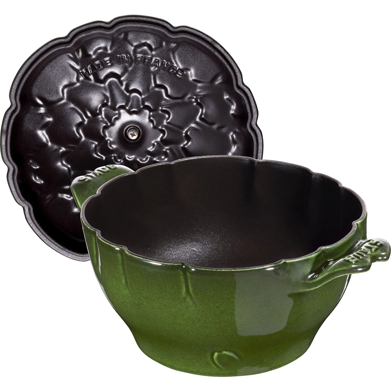 Staub Cast Iron 3-qt Artichoke Cocotte, Basil