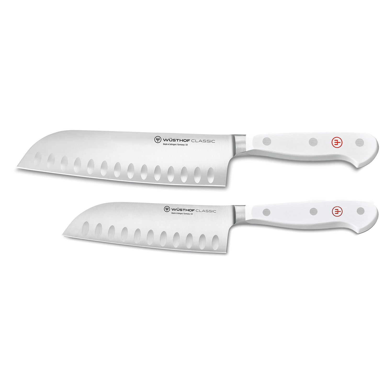 Wusthof Classic White Two Piece Santoku Knife Set, 5-Inch & 7-Inch