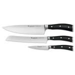 Wusthof Classic Ikon 3 Piece Starter Set W/Bread Knife