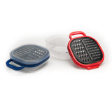 Mobi Grater+ Saver 3-Piece Grater with Storage Lid, Coarse and Fine, Red