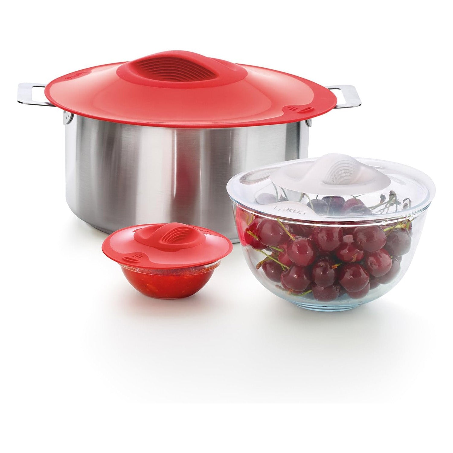 Lekue Silicone Suction Lid, Clear, 12.6-Inch