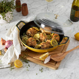 Staub Cast Iron 3.5-qt Braiser with Glass Lid, Citron