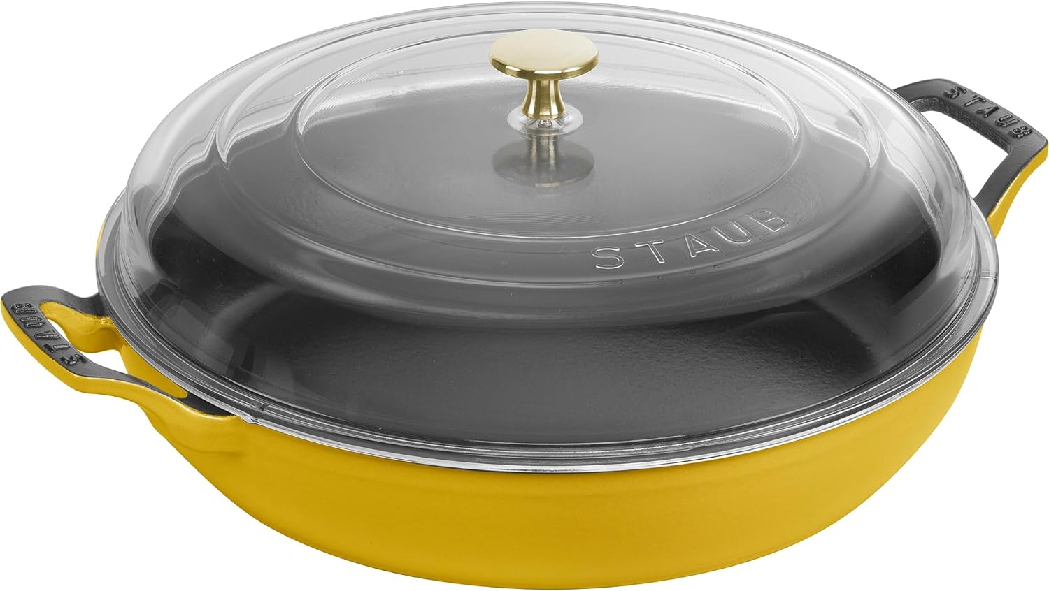 Staub Cast Iron 3.5-qt Braiser with Glass Lid, Citron