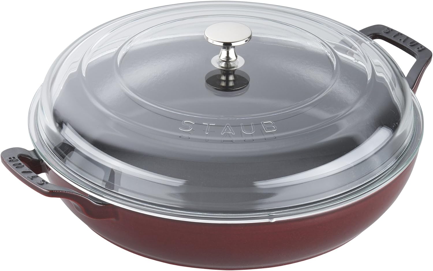 Staub Cast Iron 3.5-qt Braiser with Glass Lid, Grenadine