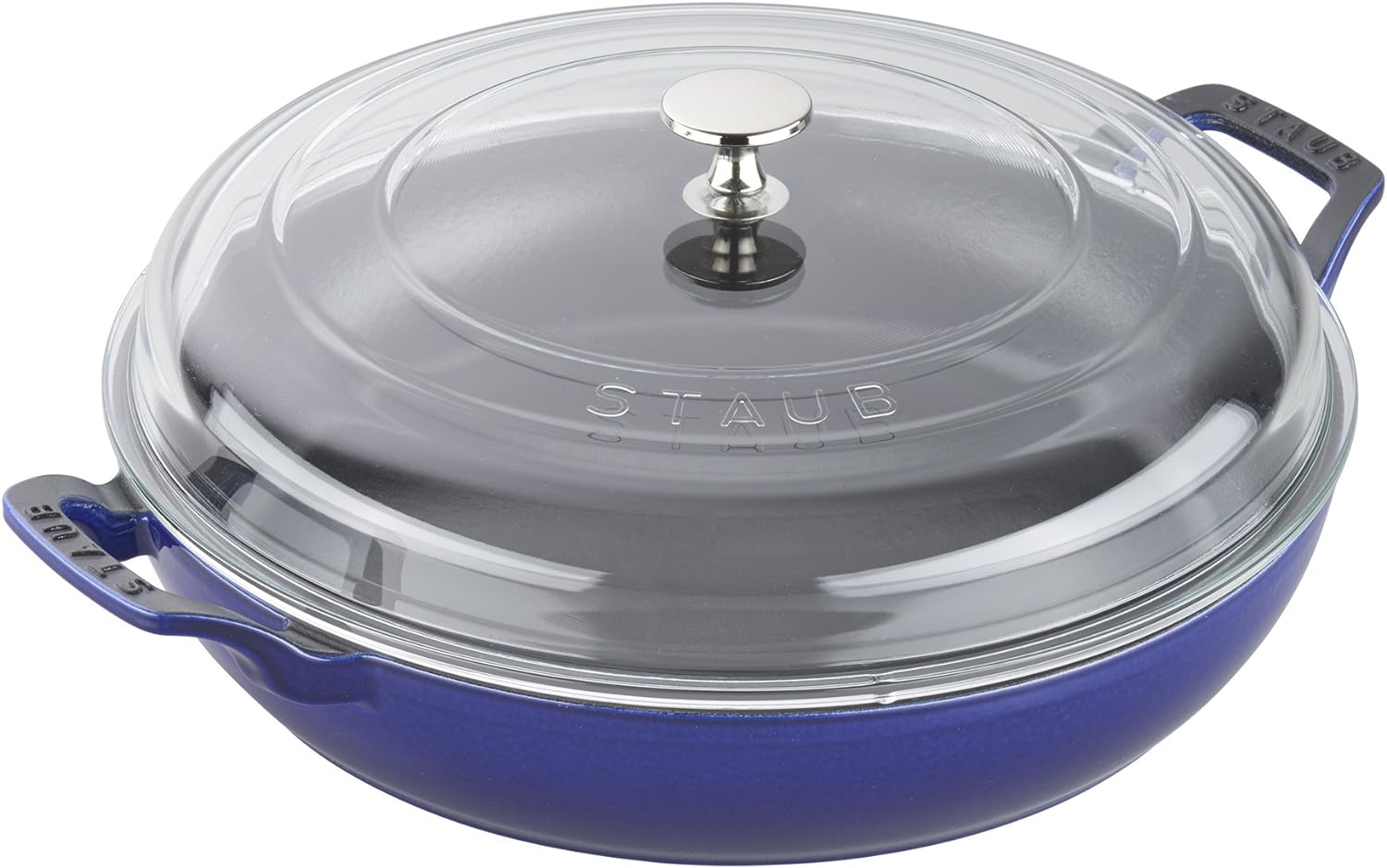 Staub Cast Iron 3.5-qt Braiser with Glass Lid, Dark Blue