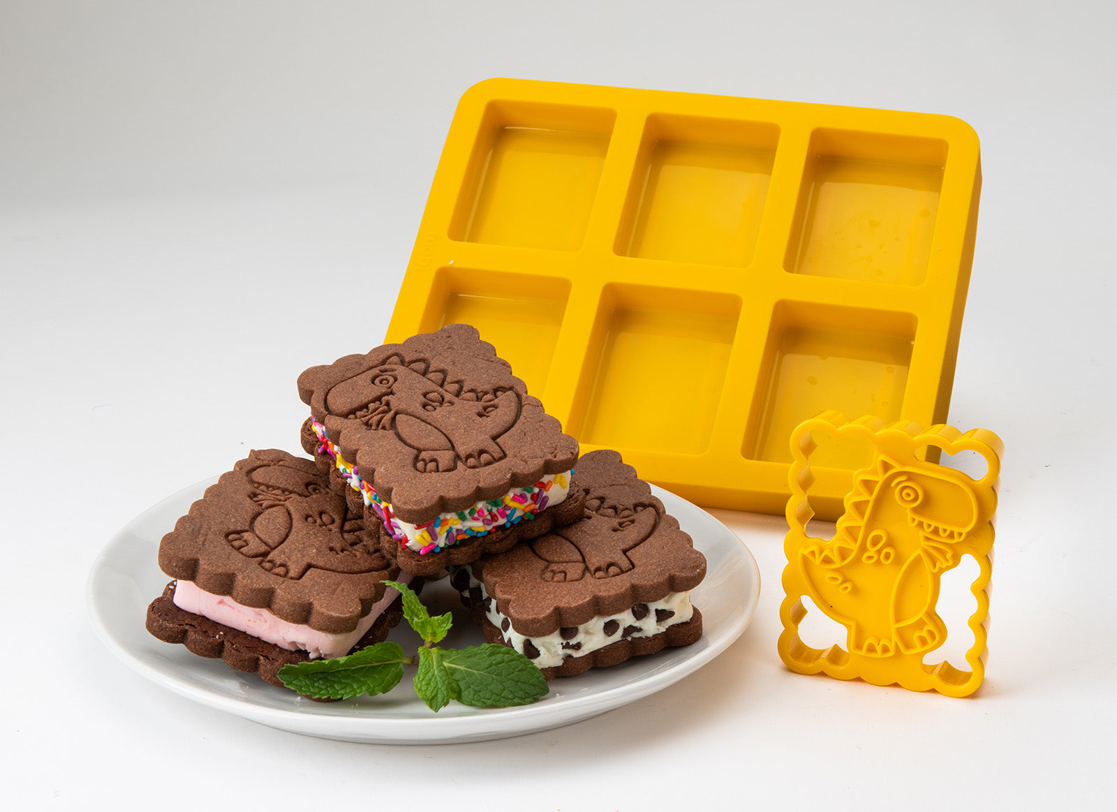 Mobi Silicone Ice Cream Sandwich Maker, T-Rex