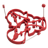 Mobi Silicone Barnyard Animals Pancake Cluster Mold with 3 Animals, Red