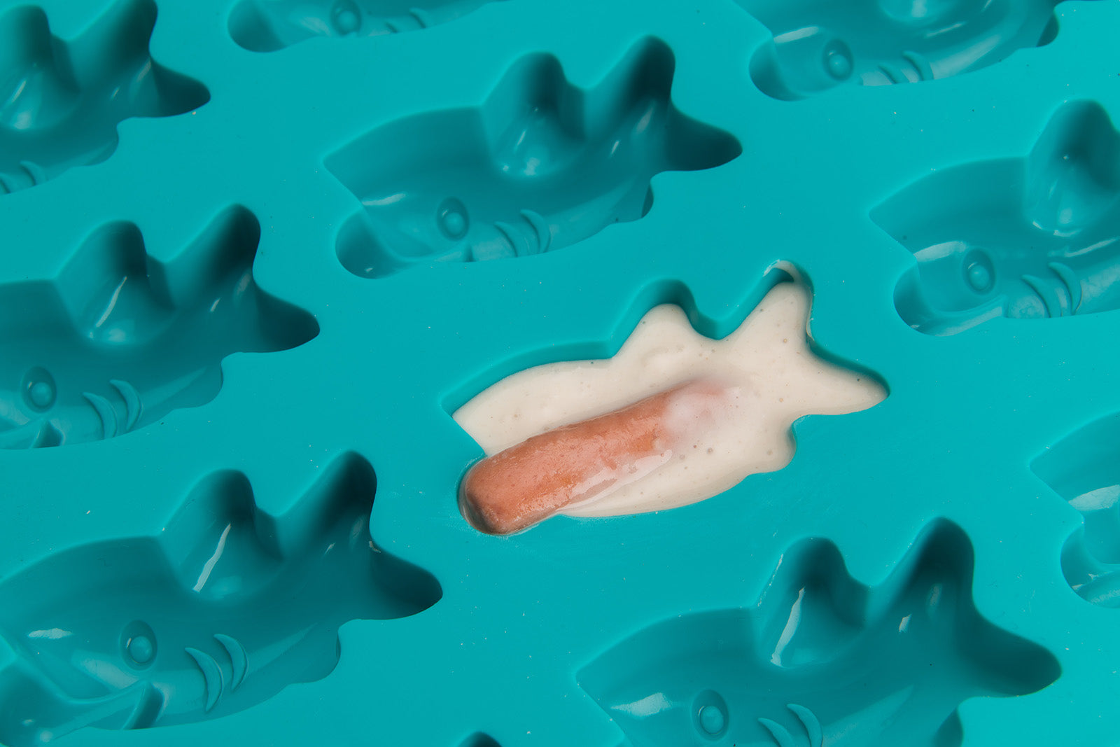 Mobi 12 Pigs in a Blanket Silicone Snack Mold, Shark Bites