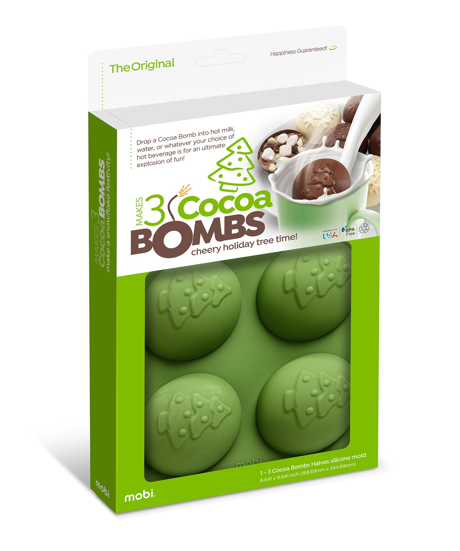 Mobi Hot Chocolate Silicone Cocoa Bombs Molds, Holiday Trees