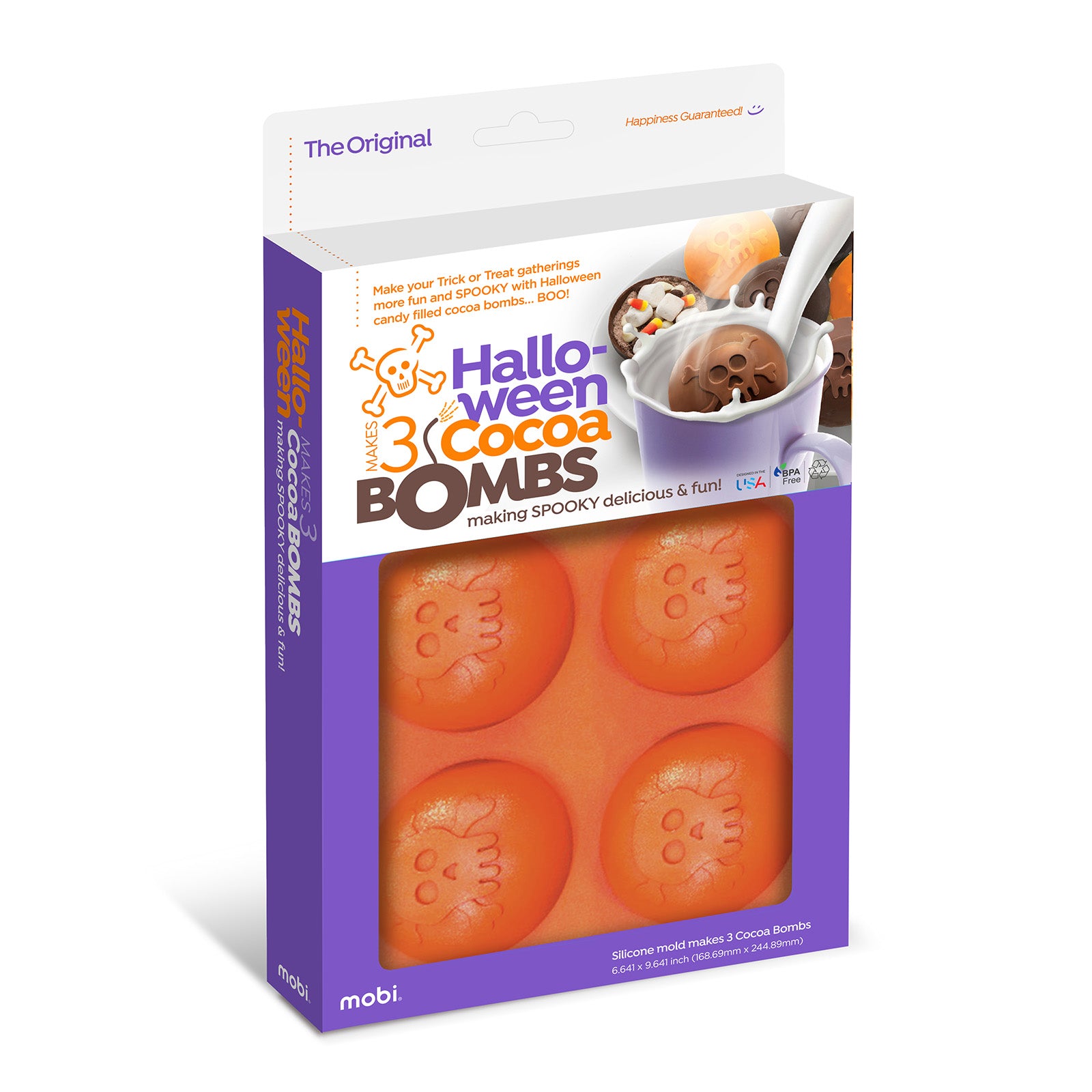 Mobi Hot Chocolate Silicone Cocoa Bombs Molds, Halloween Skull