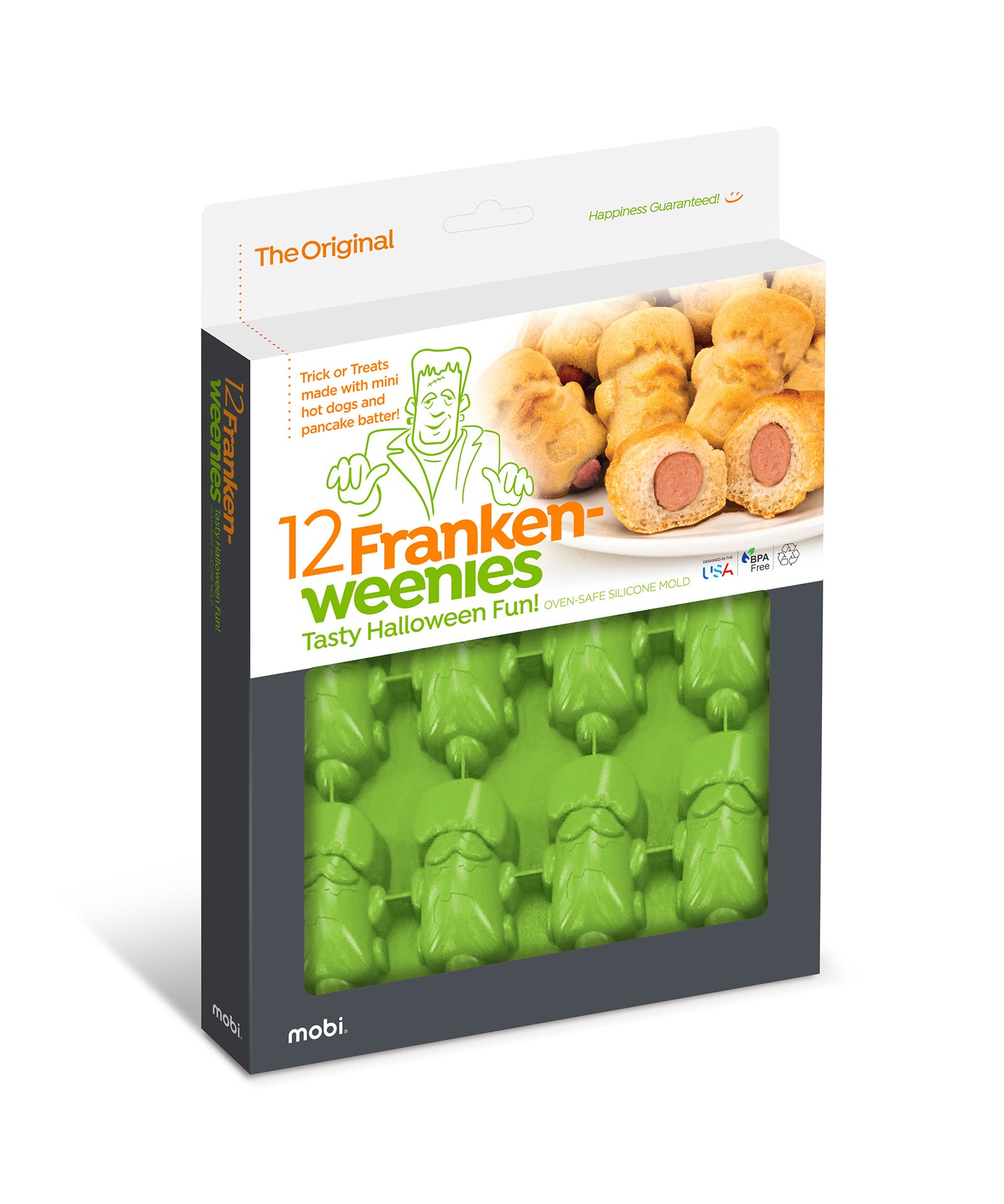 Mobi 12 Pigs in a Blanket Silicone Snack Mold, Franken-wennies