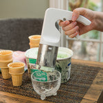 Mobi Ice Cream Parlor Scoop with Barrel-Shaped Scoop, White
