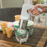Mobi Ice Cream Parlor Scoop with Barrel-Shaped Scoop, White