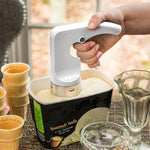Mobi Ice Cream Parlor Scoop with Barrel-Shaped Scoop, White