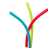 Mobi The Last Straw Reusable Silicone Drinking Straws, Set of 3 Assorted Colors