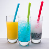 Mobi The Last Straw Reusable Silicone Drinking Straws, Set of 3 Assorted Colors
