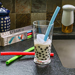 Mobi The Last Straw Reusable Silicone Drinking Straws, Set of 3 Assorted Colors