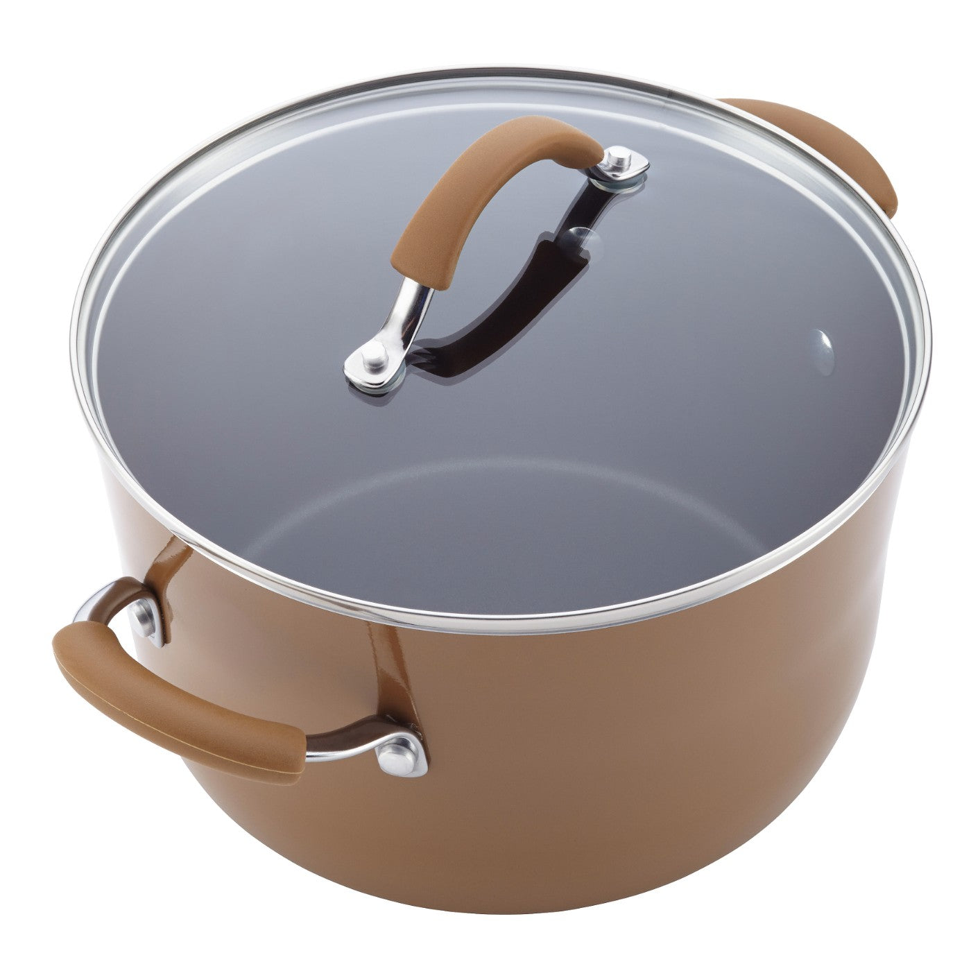 Rachael Ray Cucina Nonstick Cookware Set, 12 Piece, Brown