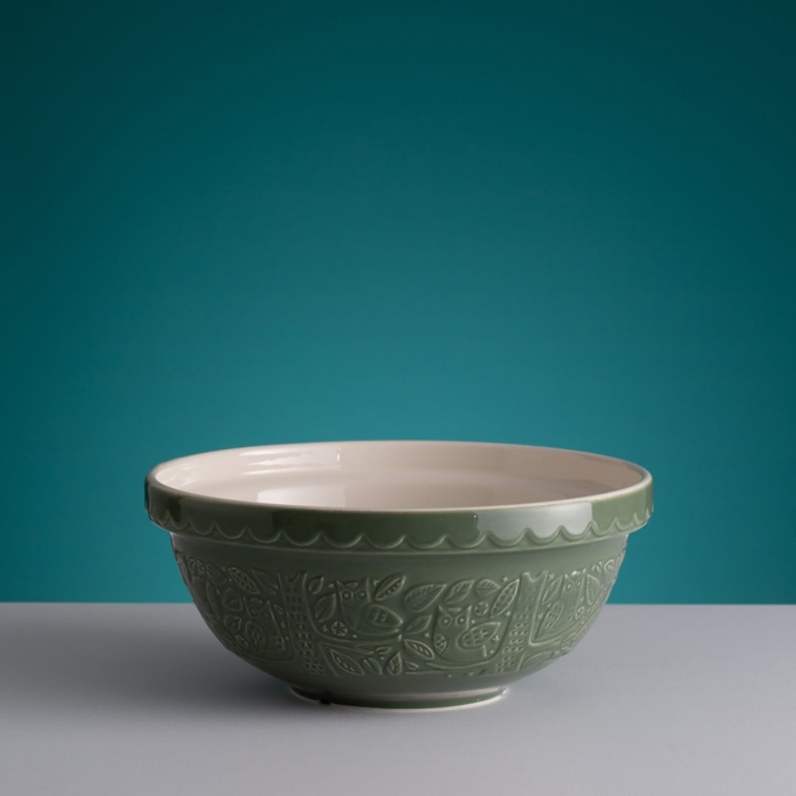 Mason Cash In The Forest Size 12 Gray, Size 18 Green, Size 24 Ochre Mixing Bowl Set of 3
