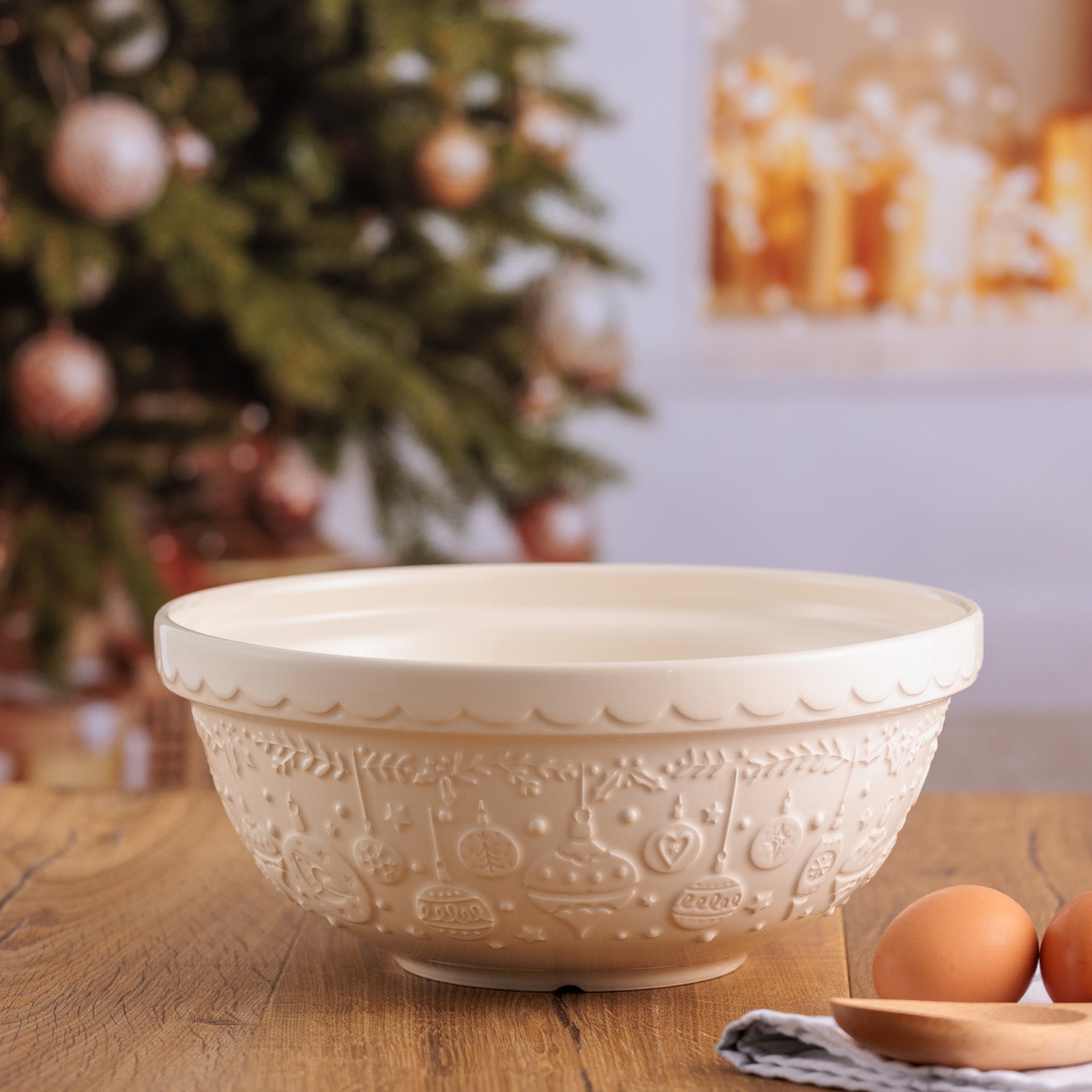 Mason Cash Deck The Halls 3 Piece Ceramic Mixing Bowl Set