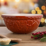 Mason Cash Gingerbread Lane Mixing Bowl Set of 3 | Stoneware Nesting Bowls, Holiday Theme