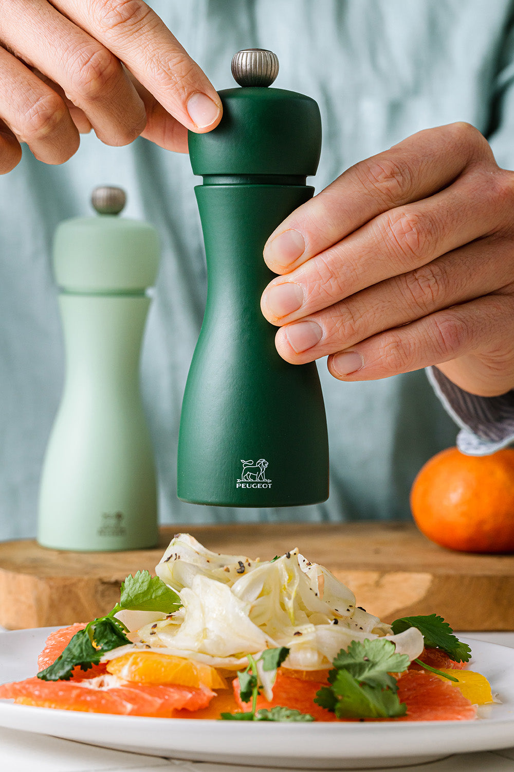 Peugeot Tahiti Duo 6 Inch Salt & Pepper Mill Set, Green Tones