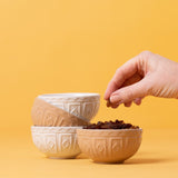 Mason Cash Cane Mini Prep Bowl Set, 4 Durable Stoneware Bowls for Kitchen Prep