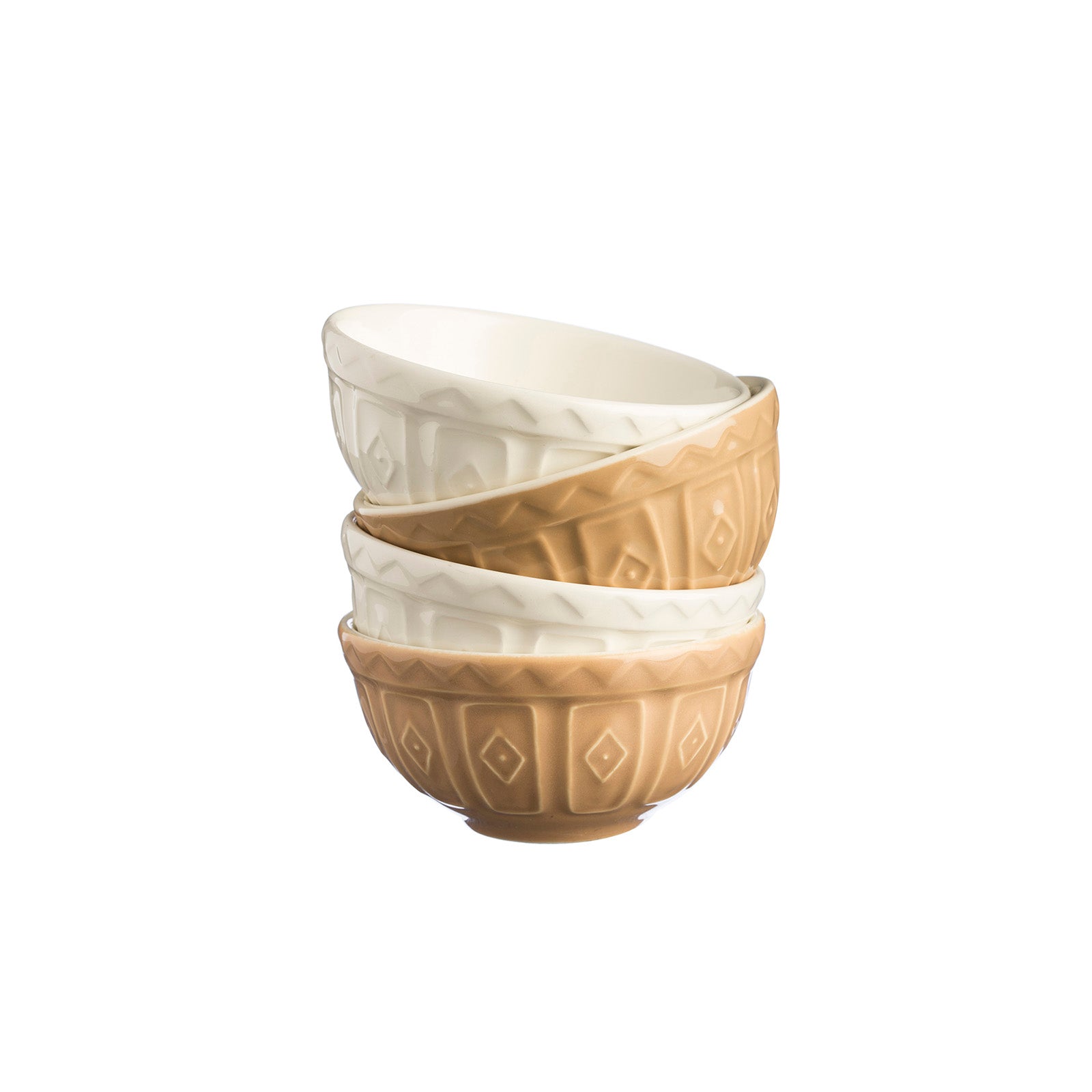 Mason Cash Cane Mini Prep Bowl Set, 4 Durable Stoneware Bowls for Kitchen Prep