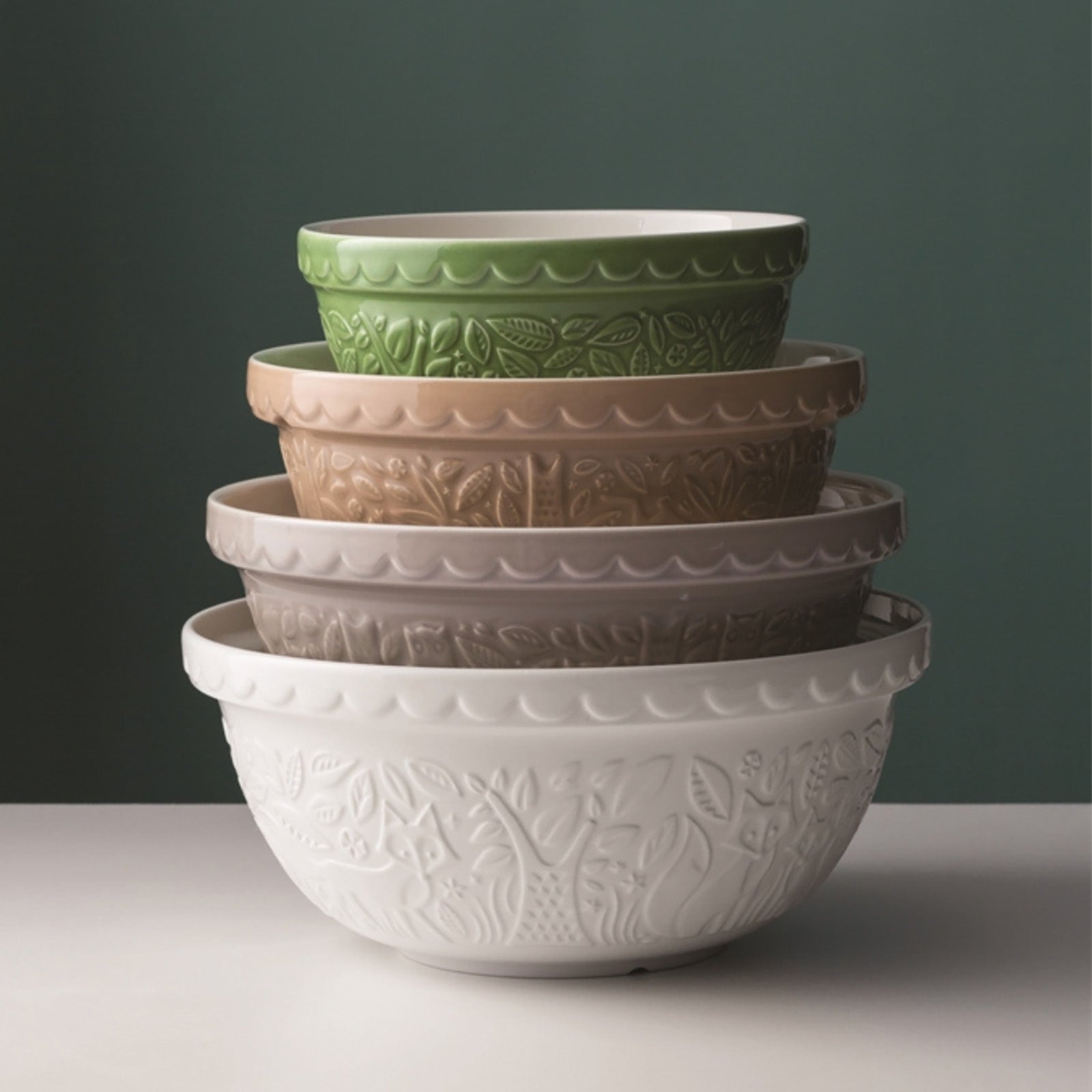 Mason Cash In The Forest Fox Size 12 Mixing Bowl, Cream, 4.25 Quart