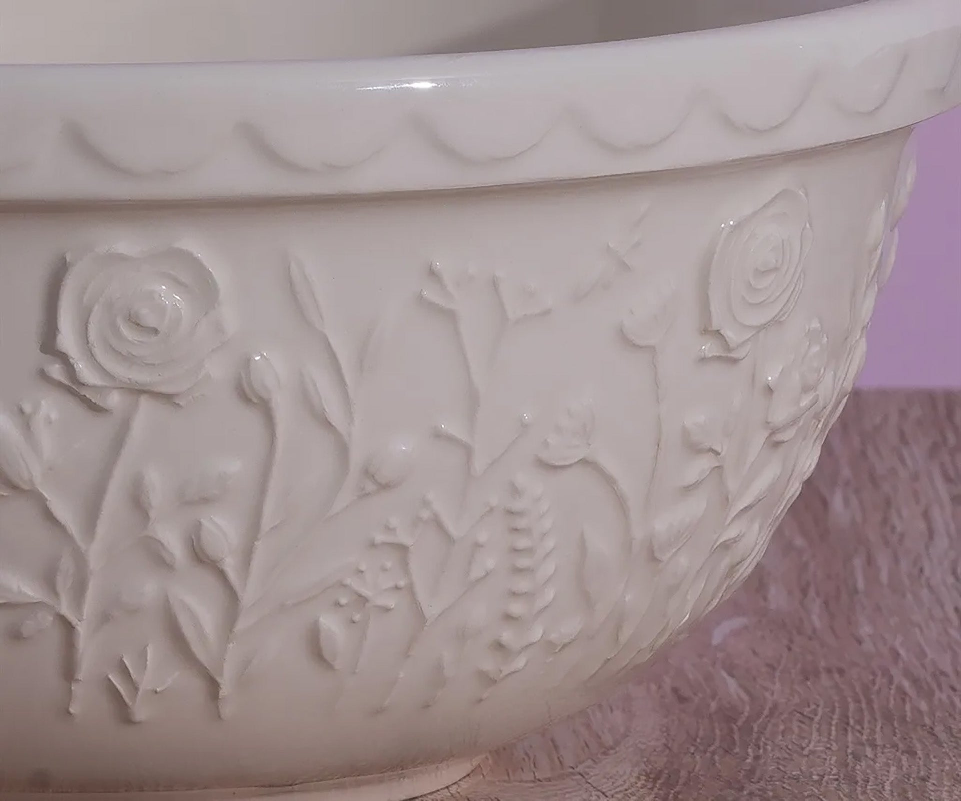Mason Cash In The Meadow Rose Size 12 Mixing Bowl, 4.25 Quart, Cream