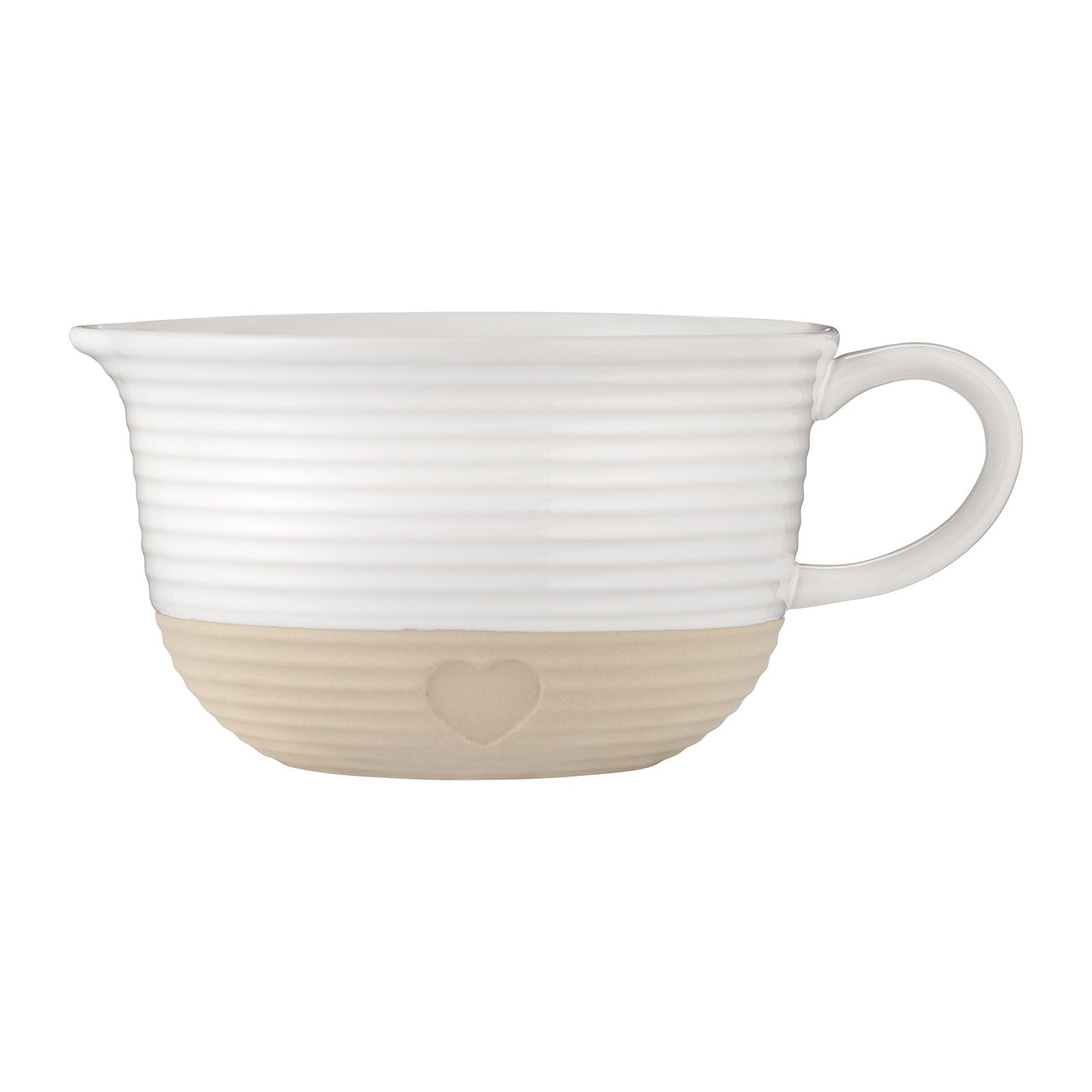 Mason Cash Rustic Charm Batter Bowl, Stoneware Mixing Bowl with Handle & Pour Spout