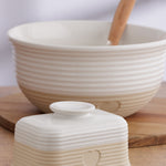 Mason Cash Rustic Charm Butter Dish, Covered Stoneware Butter Keeper