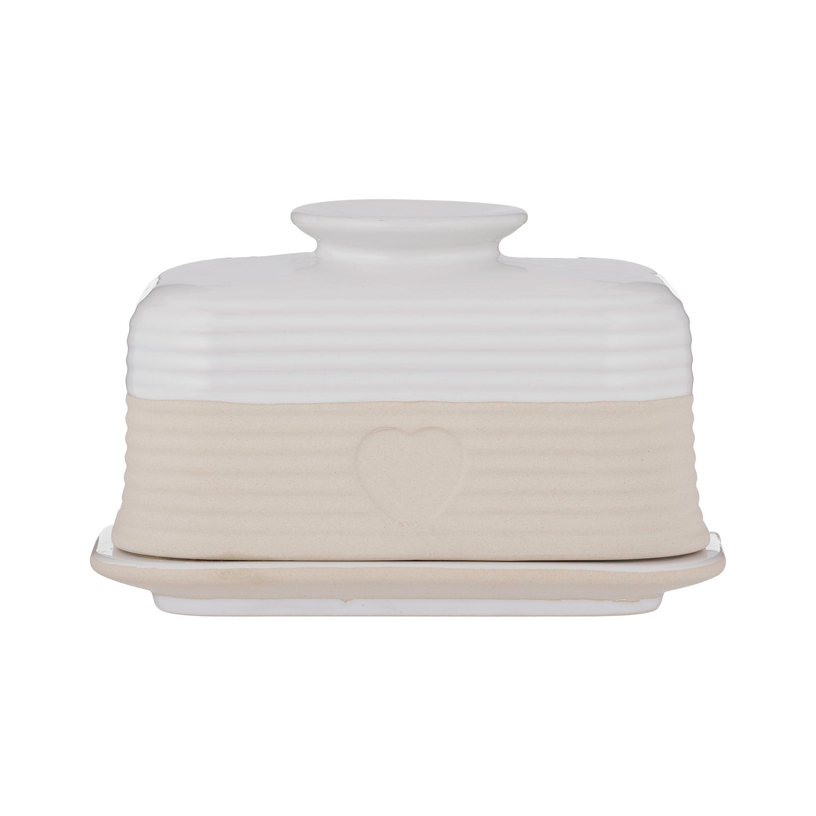 Mason Cash Rustic Charm Butter Dish, Covered Stoneware Butter Keeper
