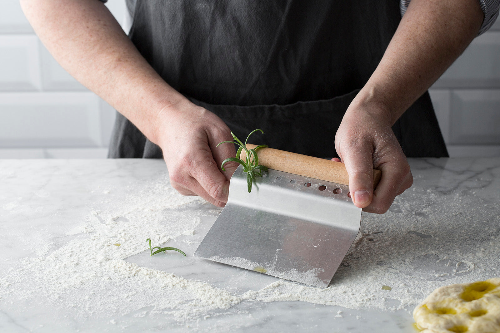 Mason Cash Innovative Kitchen Bench Scraper, 4-in-1 Dough Cutter with Herb Stripper