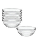 Duralex Made In France Lys Stackable Glass Bowl, Set of 6, 0.5-Quart, 5.5-Inch